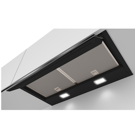 Hota incorporabila Bosch DBB67AM60, Putere de absorbtie 749 m3/h, 3 trepte + 1 intensiv, Filtru lavabil, 60 cm, Sticla neagra