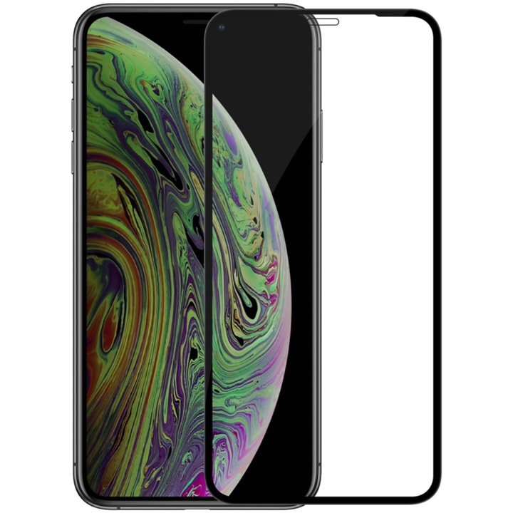 Védőfólia Nillkin Amazing CP + Pro iPhone 11 Pro/ X/ XS-hez , Biztonságos üveg, 9H, 0,33 mm, Átlátszó/fekete