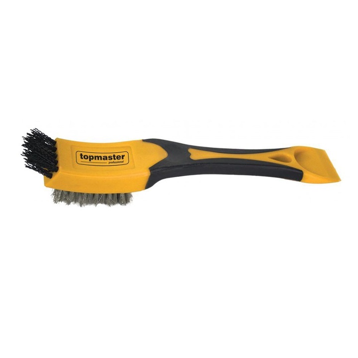 Topmaster Rozsdamentes acél drótkefe gumírozott markolattal, 5x9