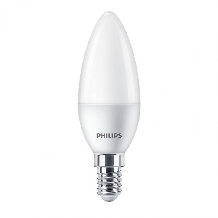 LED лампа Philips, 6W, B35, E14, 620lm, 4000K, 15000h, Mатирана