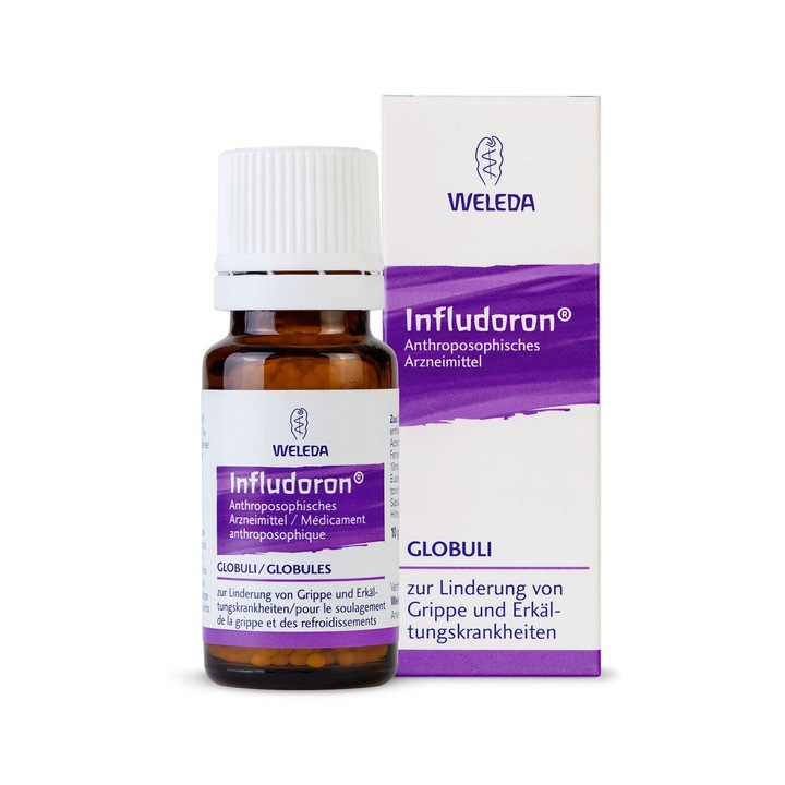 Weleda Infludoron Homeopátiás granulátum, megfázás és influenza ellen, természetes összetevők, 10gr