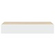 Dulap de perete cu sertar vidaXL, stejar si alb, 60x23,5x10 cm, MDF 4.4 kg