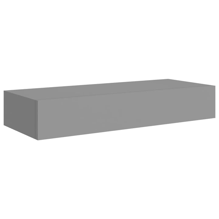 Dulap de perete cu sertar vidaXL, gri, 60x23,5x10 cm, MDF 4.4 kg