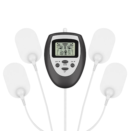 Aparat De Masaj Cu Electrostimulare / Fizioterapie Qeno, Cu 4 Electrozi, 10 Nivele De Intensitate, 8 Programe, Negru