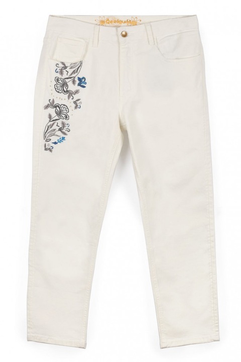 Blugi dama, Desigual, Bumbac, Alb, 28 US