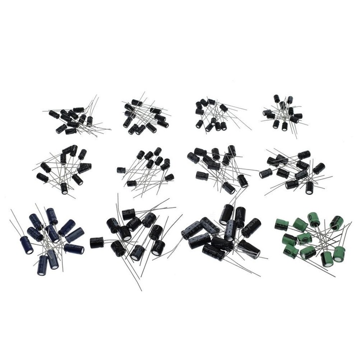 Set condensatori electrolitici, 120 bucati, 0.22UF-470UF, 12 Valori