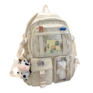 Dollcini, стилна ученическа чанта 15,6" раница за лаптоп, стилна ежедневна чанта, ученическа чанта Travel Business College, 423142, бяла