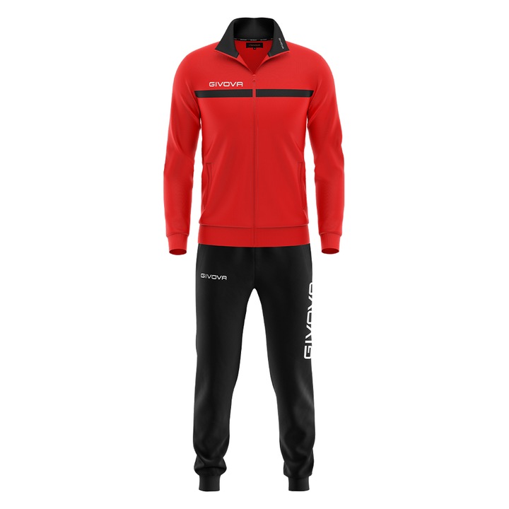 Trening Givova One Full Zip, Rosu/Negru, Rosu/Negru