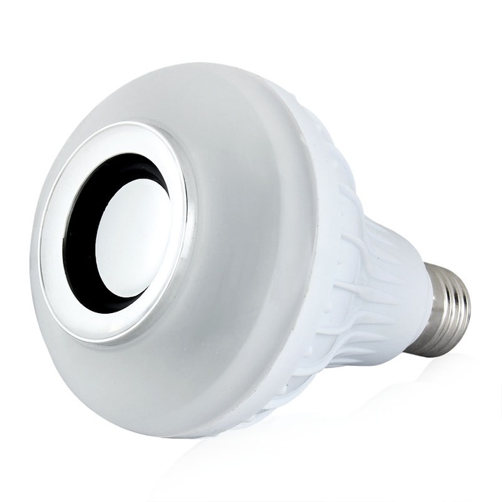 Bec LED RGB elSales SuperLights+ cu difuzor 3W, Bluetooth, fasung E27, alb