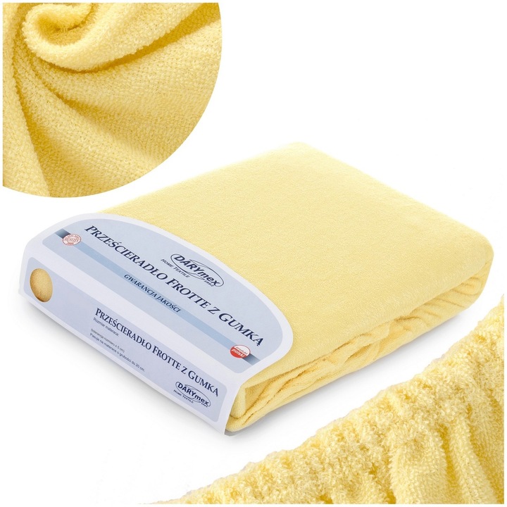 Cearceaf pat, Terry 019, Bumbac/Poliester, 120 x 200 cm, Cu elastic, Bej