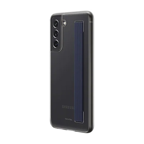Husa de protectie Samsung Galaxy S21 FE (G990) - Clear Strap Cover, Gri inchis