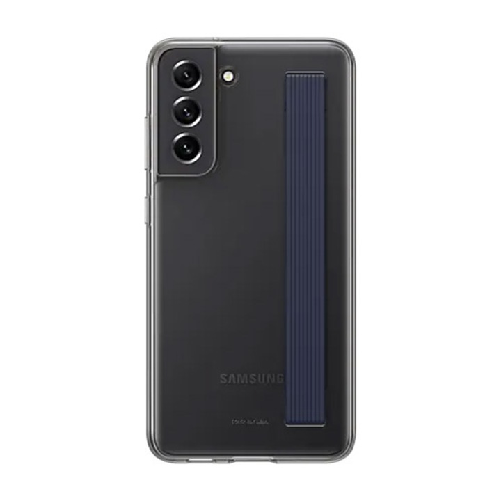 Калъф Samsung Galaxy S21 FE (G990) - Clear Strap Cover, Тъмносив