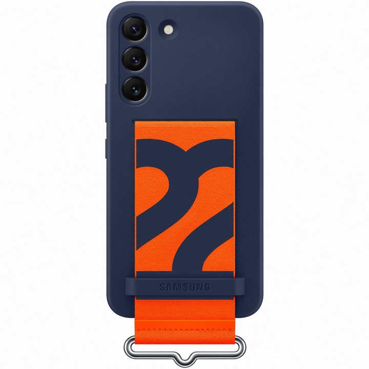 Защитен калъф Samsung Silicone Cover with Strap, За Galaxy S22 (S901), Navy