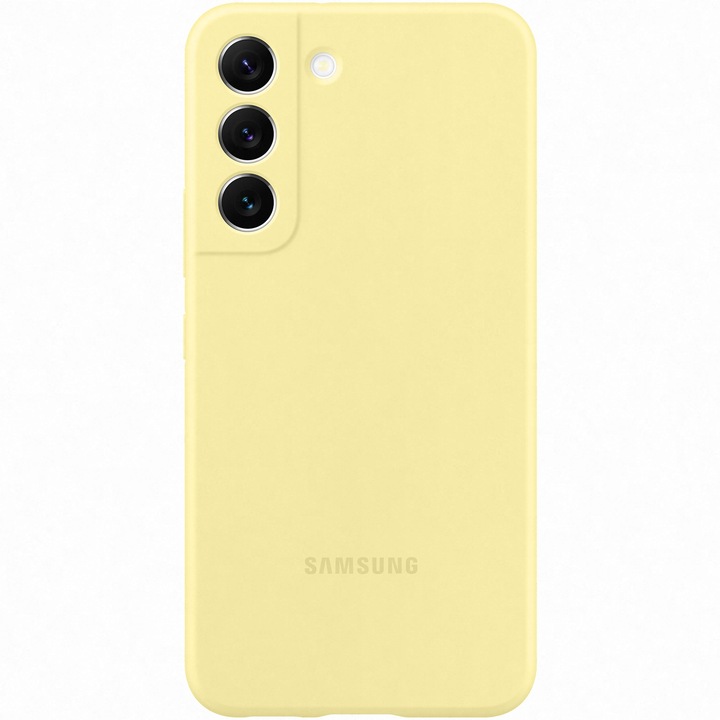 Защитен калъф Samsung Silicone Cover, За Galaxy S22 (S901), Yellow