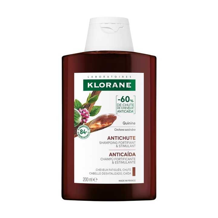 Klorane sampon, kinin kivonattal és bio búzavirággal, 200 ml