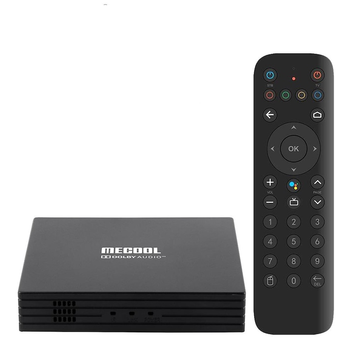 Okos TV Box, MECOOL K1 DVB-T2, Élő TV, IPTV Dolby, PRV felvétel, EPG, Streaming TV, beépített chromecast, AV1, minősített Android 10.0 TV médialejátszó, 2/16 GB, Farrot fekete