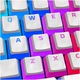 Комплект клавиши за клавиатура Gaming HyperX Pudding Keycaps, Пълен комплект 104 полупрозрачни PBT клавиша за подобрено RGB осветление, Layout US, Съвместими с механични клавиатури HyperX, Бял