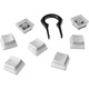 Комплект клавиши за клавиатура Gaming HyperX Pudding Keycaps, Пълен комплект 104 полупрозрачни PBT клавиша за подобрено RGB осветление, Layout US, Съвместими с механични клавиатури HyperX, Бял