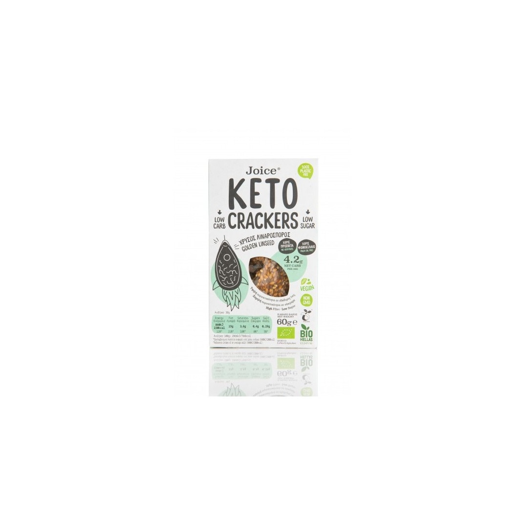 Keto Crackers bio cu seminte de in, Joice, 60g eMAG.ro