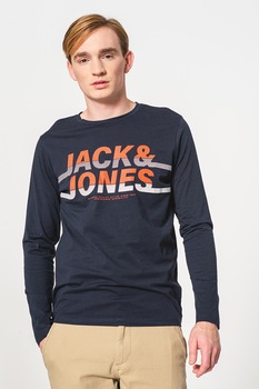 Jack & Jones - Блуза с лого, Тъмносин