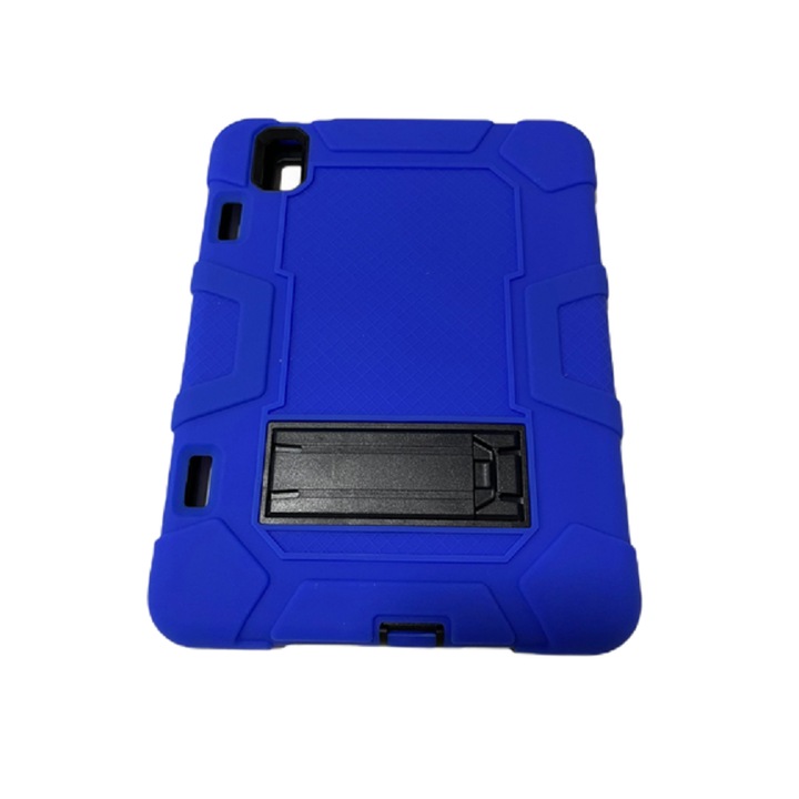 Husa de protectie din silicon pentru Apple iPad Mini 6 (2021), cu Kickstand, Albastru-Negru, MBD-BBL4016