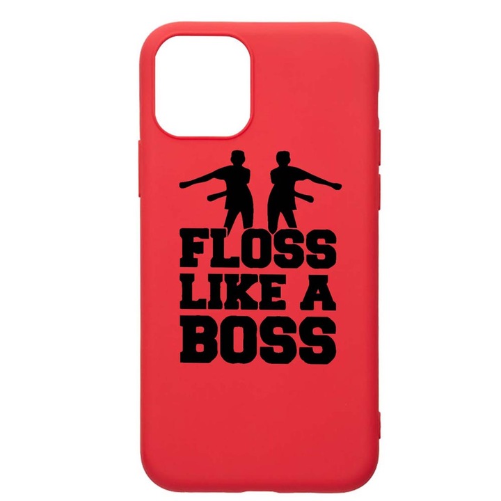 Husa Silicon Compatibila Cu Apple iPhone 12 Mini, Floss Like A Boss, rezistenta la uzura, anti-alunecare, Red, R765