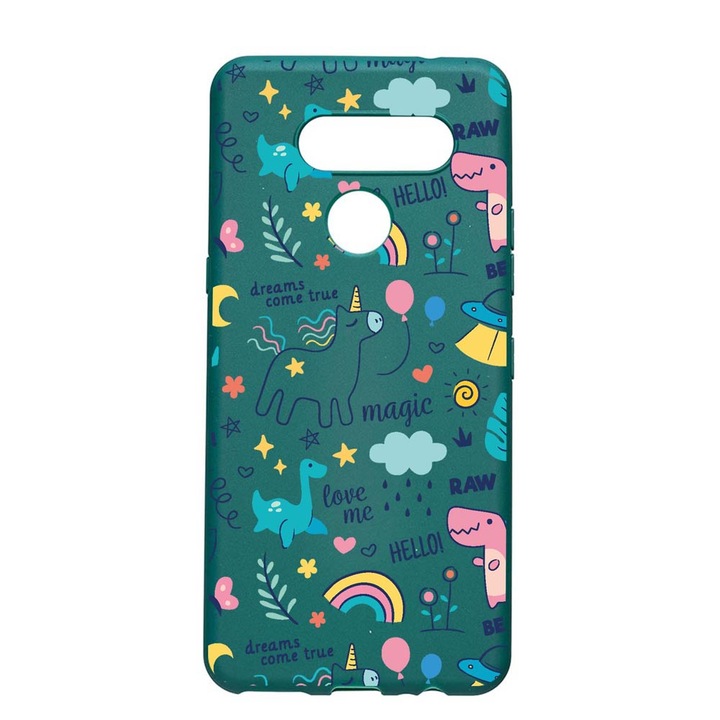 Szilikon védőtok, LG K50s, Unicorn - Dreams Come True, ForestGreen, FG759