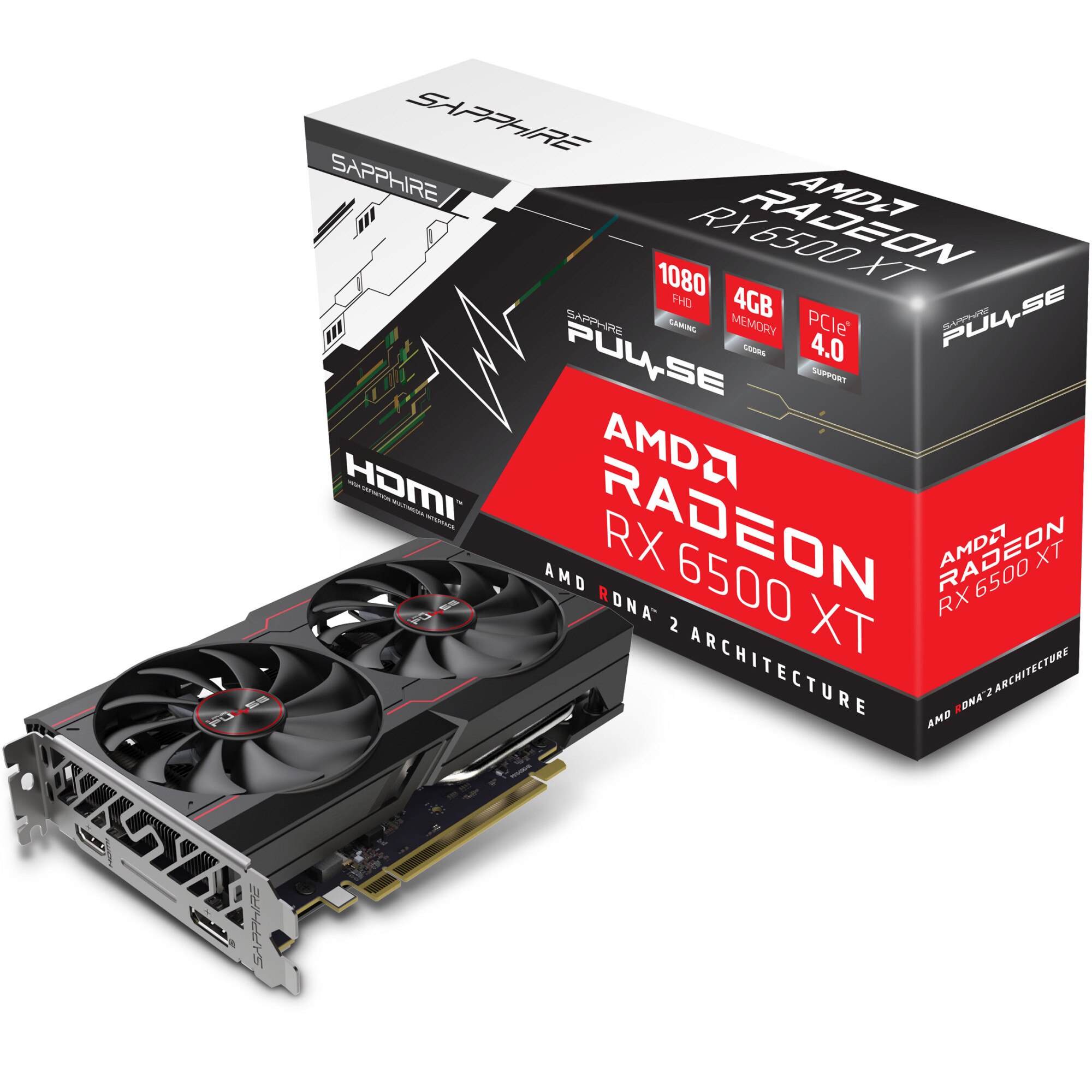 Placa video Sapphire Radeon™ RX 6500 XT OC PULSE, 4GB GDDR6, 64-bit