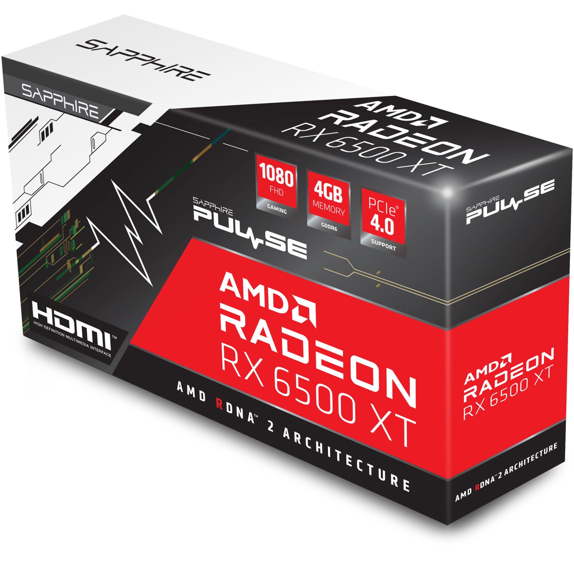 Placa video Sapphire Radeon™ RX 6500 XT OC PULSE, 4GB GDDR6, 64
