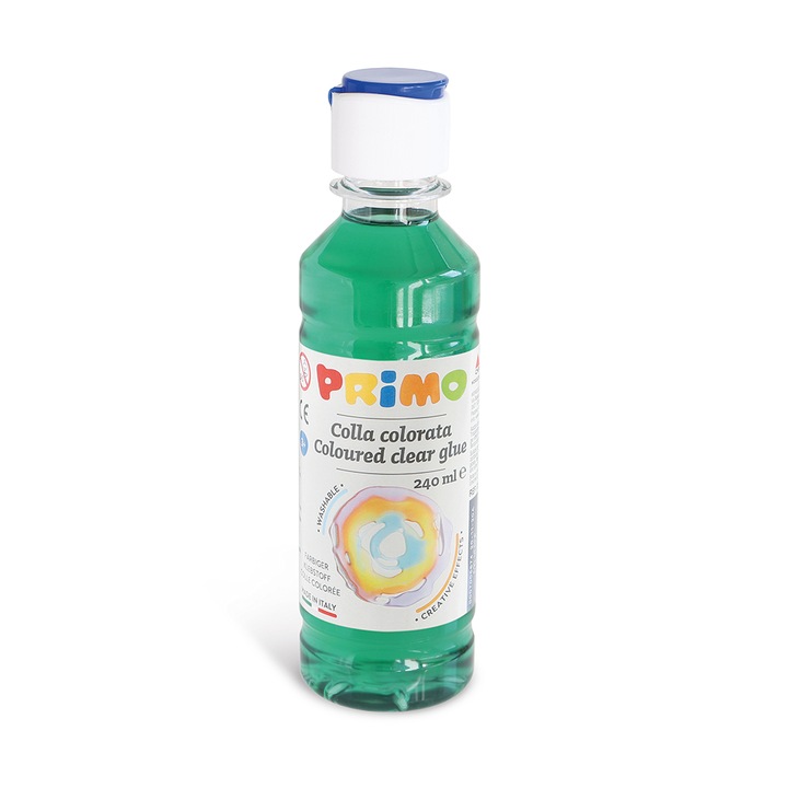 Lipici Morocolor Primo, pe baza de apa, 240 ml, verde transparent