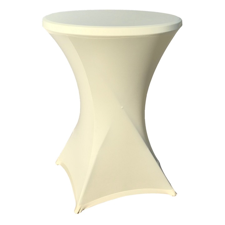 Fata de masa evenimente, CULINARO.rotunda pentru mesa cocktail 80xh110cm, ivory