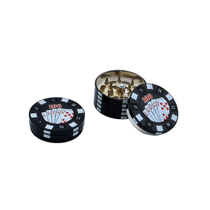 Grinder metalic pentru maruntit tutun Toro Poker Chip, 3 componente, 41mm, M2