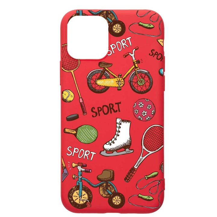 Husa Silicon Compatibila Cu Apple iPhone 12 Pro Max, Summer Sports, rezistenta la uzura, anti-alunecare, Red, R776