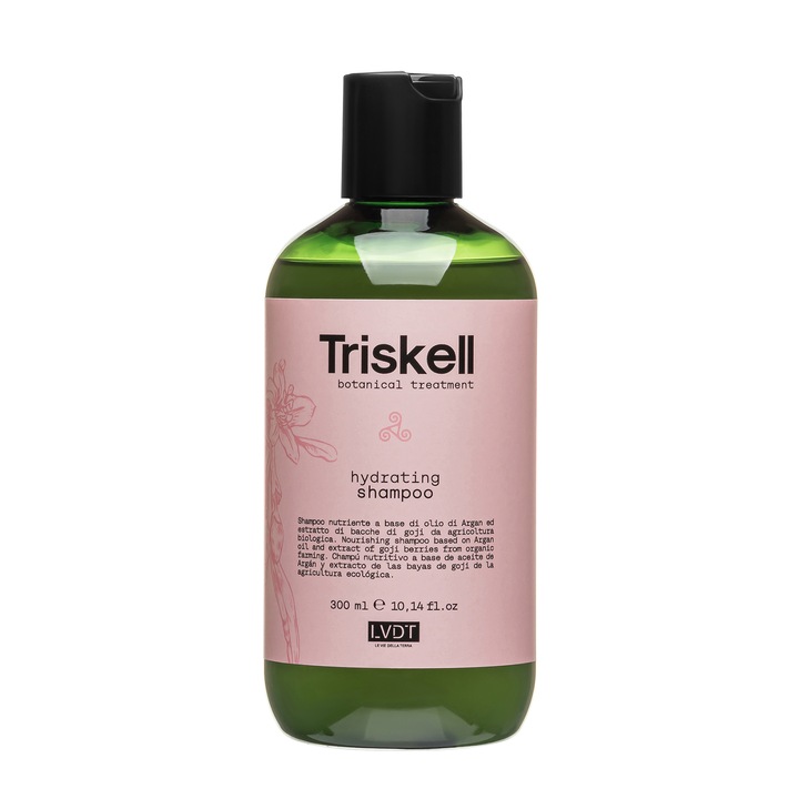 Sampon hidratant, Triskell, cu ulei de argan si fructe de gojii de agricultura biologica, 300 ml