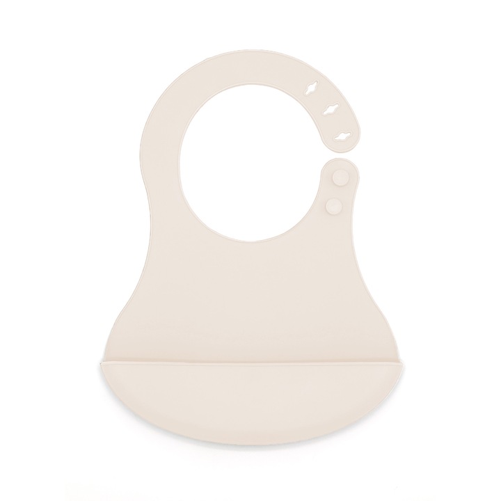 Baveta reglabila BabyJem din silicon Mini Ecru
