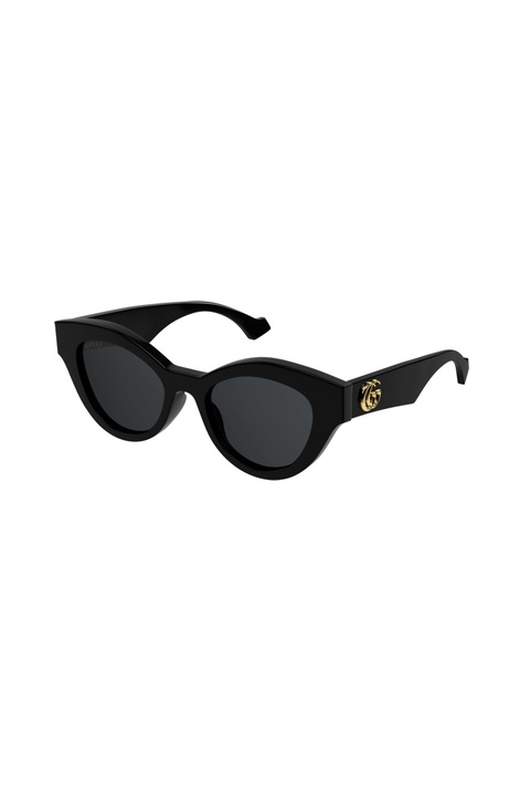 Gucci, Ochelari de soare ovali cu lentile uni, Negru, 51-19-145 Standard