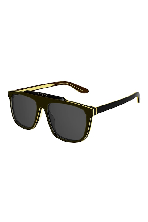 Gucci, Слънчеви очила с контрасти, 58-16-145 Standard, Жълт/Черен