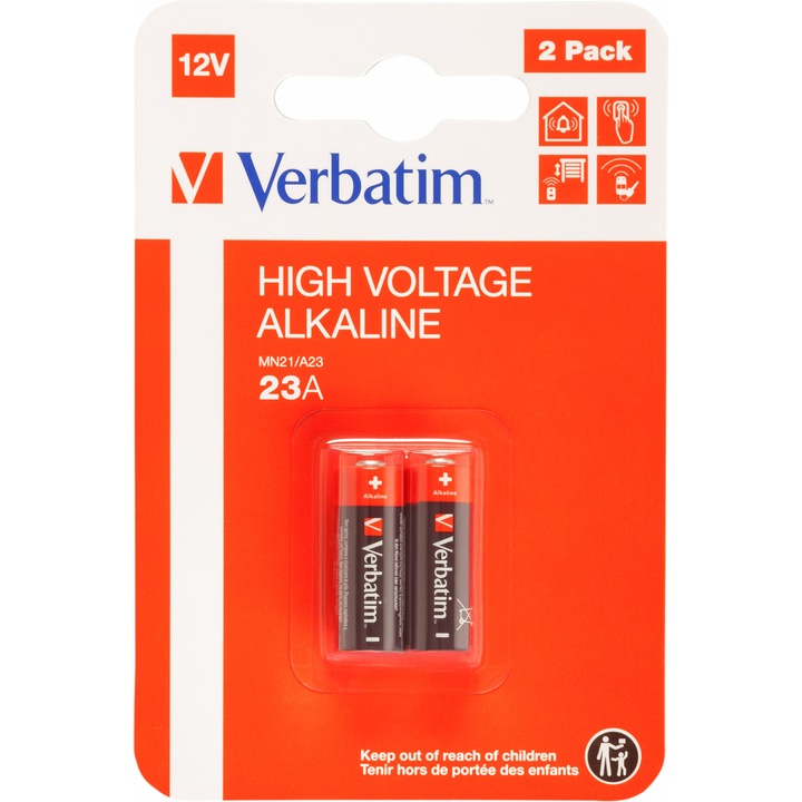 Baterii Verbatim, Alkaline, 12V, 23A, 2buc