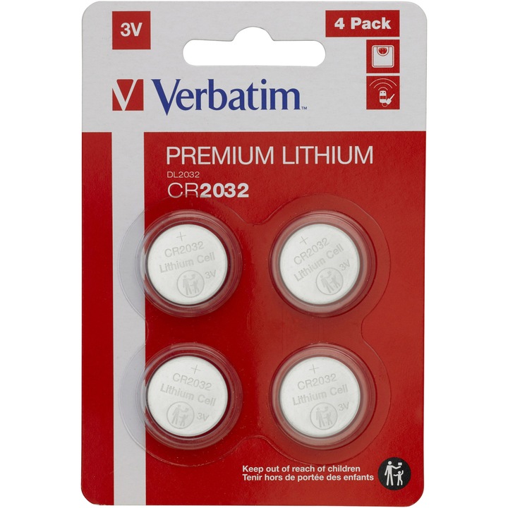 Baterii Verbatim, Lithium, CR2032, 3V, 4buc