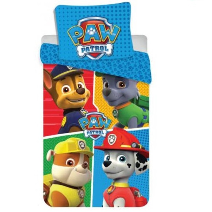 Paw Patrol All Pups Gyermek ágynemű, 2 db 100x135 cm, 40x60 cm