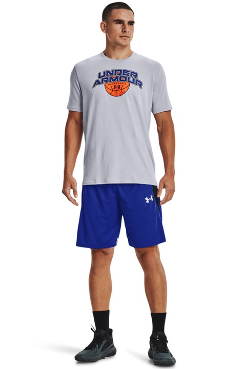 Under Armour, Pantaloni scurti lejeri pentru baschet Baseline, Negru/Albastru royal