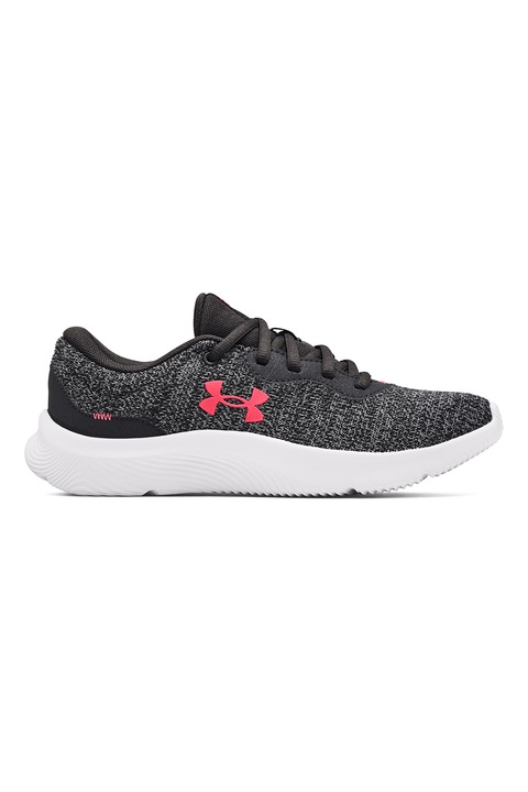 Under Armour, Pantofi cu insertii din material textil pentru alergare Mojo 2, Gri inchis melange/Roz
