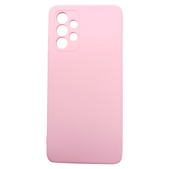 Husa din silicon compatibila cu Samsung Galaxy A32 4g cu protectie la camera Roz, silk touch, interior din catifea