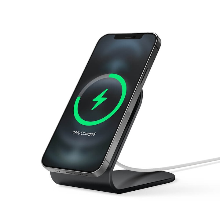 Elago MS3 Aluminum Charging Stand for MagSafe - алуминиева поставка за безжично зареждане на iPhone чрез поставяне на Apple MagSafe Charger (черен)