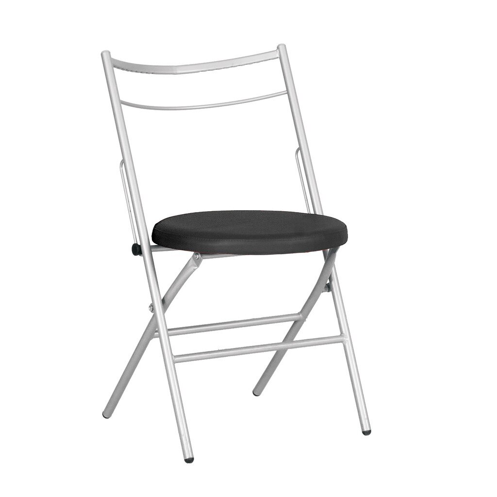 Scaun bucatarie PICCOLO Alu, Piele ecologica, Negru