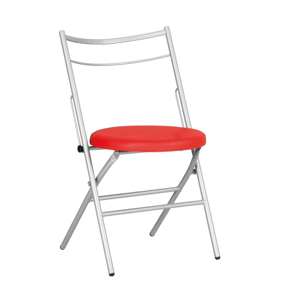 Scaun bucatarie PICCOLO Alu, Rosu piele ecologica