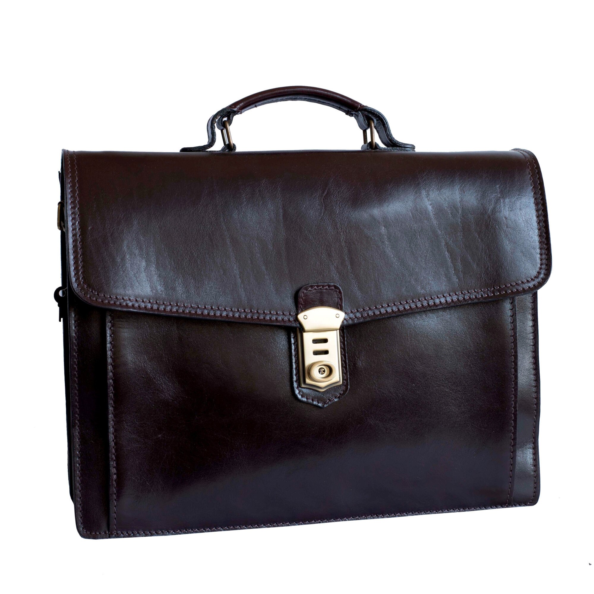 Genta laptop din piele naturala, util land, maro, LS103B