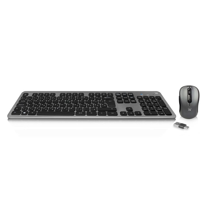 Set tastatura si mouse fara fir EW3264, Ewent, Plastic, Negru
