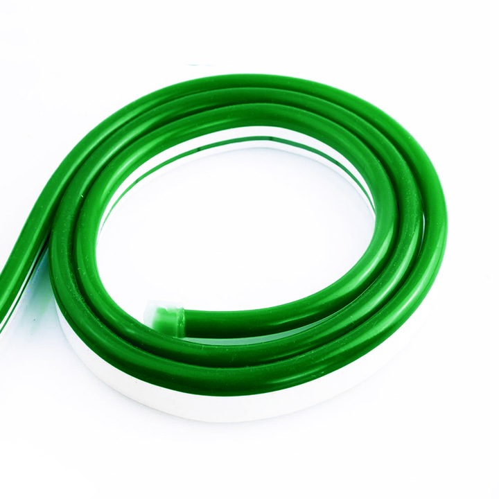 LED fénykábel Lightex, 2835, 120LED/méter, 6W/méter, 6x12mm, 360lm/m, IP65, 5m, tápellátás, zöld