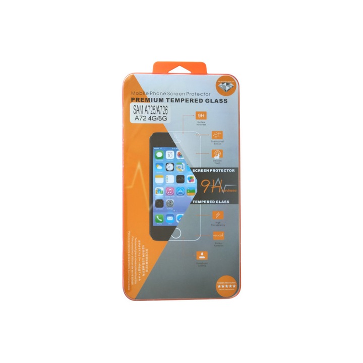 Стъклен протектор Tempered Glass, Orange, за Samsung Galaxy A72/Galaxy A72 5G, Безцветен